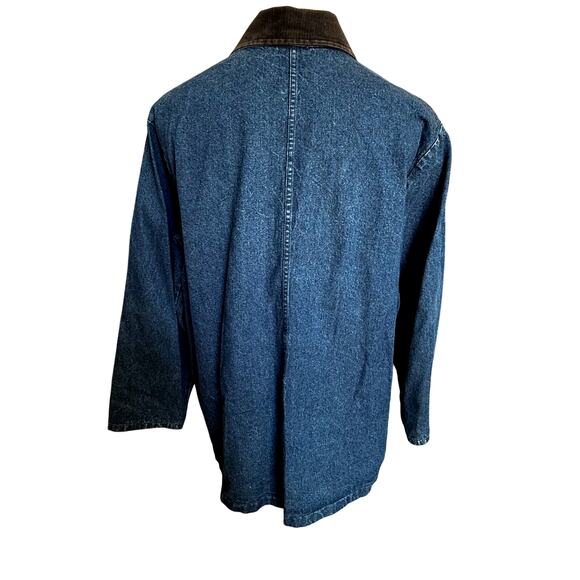VTG 80s Dickies Denim Chore Coat Mens XL 52 Blue Jean Jacket Western Boho Indie - Picture 8 of 9